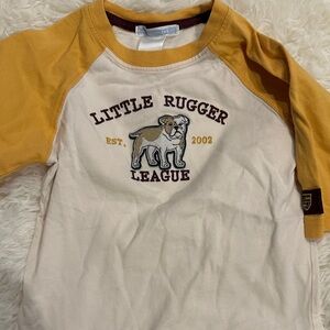 Janie & Jack Brand Little Rugger League Kids Shirt - Yellow and White